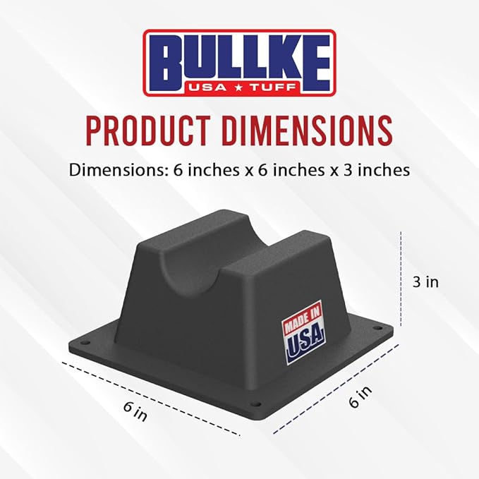USA Made BULLKE 4 Pack Mini Rooftop Pipe Support - 6" x 6" x 3" - 300 lbs Capacity - UV Resistant - Strong, Durable Roof Pipe Supports for Conduit, Rubber, PVC, Metal Pipes - Universal Fit