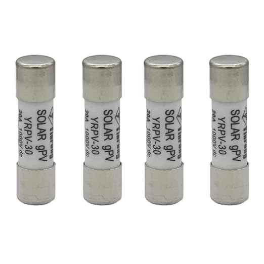 ZOOKOTO 4 Pcs 10x38mm 1000V DC Solar PV Photovoltaic Fuse 10A in line Fuse 10A UL:1000V DC In20A/40.3kA