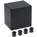 Junction Box IP65 Waterproof ABS Plastic Electrical Project Case Power Junction Boxes, Project Box with 4 PCS M16 Cable Glands 4.72x4.72x3.54 inch (120 x 120 x 90 mm)