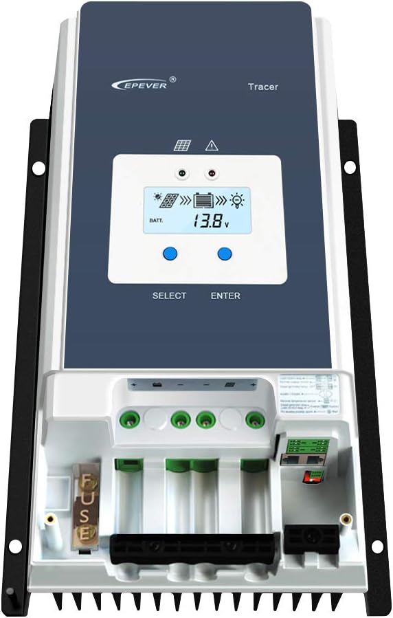 EPEVER 60A MPPT Solar Charge Controller 12V/24V/36V/48VDC Auto System Voltage Max.PV 150V Solar Panel Regulator with Backlight LCD Display(Tracer 6415 an)