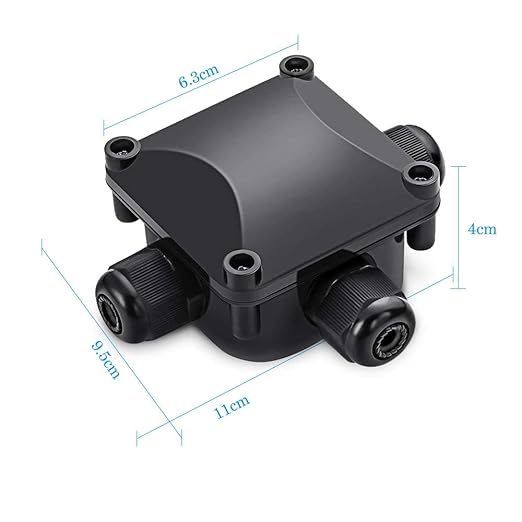 Waterproof Junction Box, IP68, 3-Way Outdoor Cable Connectors,Outdoor/External Electrical Light Junction Box Ø 6mm-10.2mm (3 Pack)