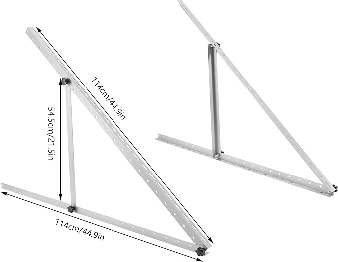 2 Pcs 45inch Adjustable Solar Panel Tilt Mount Brackets, with Foldable Tilt Legs, for Solar Panels Installed on Any Flat Surface for RV, Roof, Boat, Any Off-Grid Systems