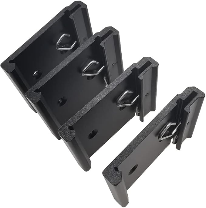 1.73" Width DIN Rail Mounting Clip, Universal Aluminum Alloy Bracket, Snap-in Fixed Clamp for 35mm Slotted DIN Rail, 4-Pack