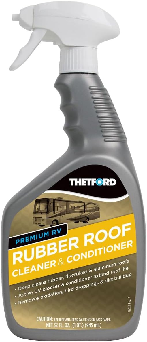 Thetford 32512 Premium RV Rubber Roof Cleaner and Conditioner-32, 32 fl. oz