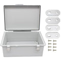 Watertight Electrical Junction Box with Mounting Plate, Clear Hinged Cover Stainless Steel Latch, Plastic Enclosure for Project Wall Bracket, IP67 13.8*9.8*5.9inch（350×250×150mm）