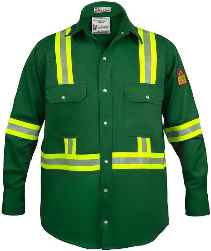 Flame Resistant High Visibility Hi Vis FR Shirt - 100% C - 7 oz