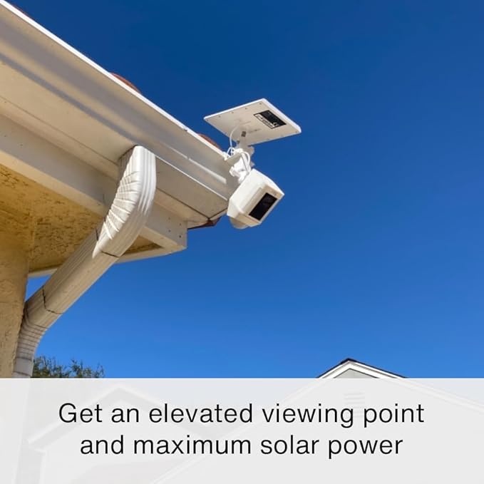 Holicfun 2-in-1 Gutter Mount for Ring, Arlo, and Cameras & Solar Panels with 1/4"-20 Screw Hole - White