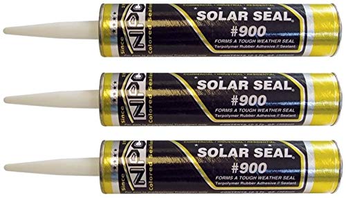 NPC #900 Solar Seal 3 Pack - for Metal Roofing Flashing/Panels, Vinyl and Fiber Cement Siding, Fiberglass, Cedar, Brick & Masonry, Sky Lights, Sun Rooms, Truck RV Trailers, Flashing (3, Brown)
