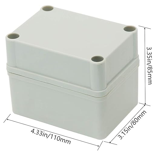 Zulkit Junction Box ABS Plastic Dustproof Waterproof IP67 Junction Boxes Universal Electrical Project Enclosure DIY Electronic Project Box Grey 4.33 x 3.15 x 3.35 inch (110 x 80 x 85 mm)