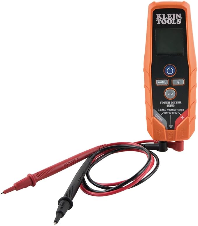 Klein Tools ET250 Voltage Meter, AC/DC Tester, Digital Multimeter, Low Voltage Tester with Batteries