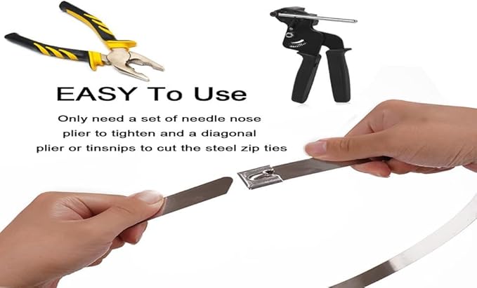 Metal Zip Ties Heavy Duty Outdoor, 40 Inch 880 Lb Wide Stainless Steel Zip Ties Self-locking Metal Cable Ties Suitable for Exhaust Wrap, Fence, Farms, Pipes, Cables, as well as Outdoor binding 20PCS