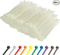 GTSE 4 Inch White/Clear Zip Ties, 1,000 Bulk Pack, 18lb Strength, UV Resistant Small Nylon Cable Ties, Self-Locking 4" Tie Wraps