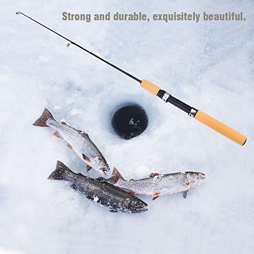 Telescopic Fishing Rod, 12 Inch Portable Carbon Fiber Ice Fishing Rod with Anti-Slip Handle, Retractable Pole for Jigging