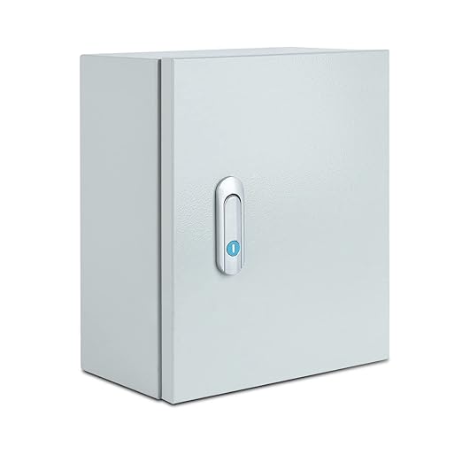 Steel Electrical Junction Box, Indoor&Outdoor Electrical Enclosure Box, Wall Mounted Waterproof&Dustproof Metal Box, Universal Electric Equipment Enclosure Box with Safety Locks and Mounting Plates