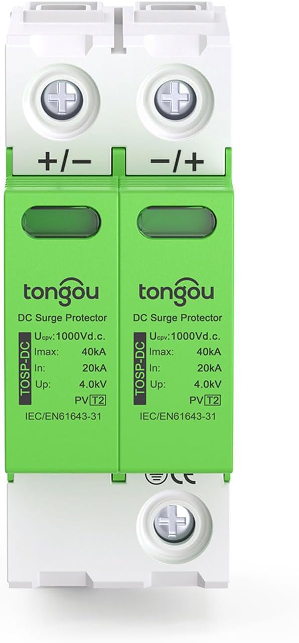 2P 40KA DC1000V Surge Arrestor, Protective Device Din-Rail Mount PV Solar System, DC Photovoltaic Lightning Protector Voltage Arrester4.0KV