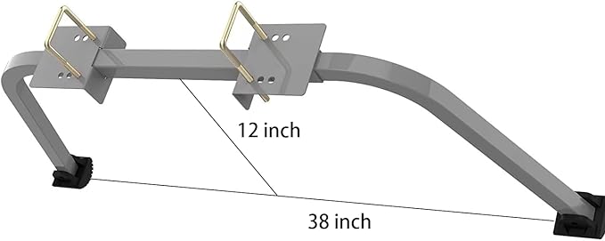 Ladder Stabilizer, Roof Ladder Standoff, Heavy Duty Ladder Stabilizer Accessory with Non-marring Rubber End Caps (Silver)