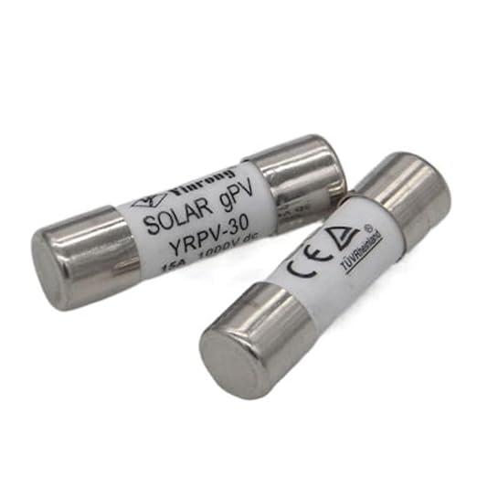 ZOOKOTO 100 Pcs 10x38mm 1000V DC Solar PV Photovoltaic Fuse 20A in line Fuse 20A UL:1000V DC In20A/40.3kA