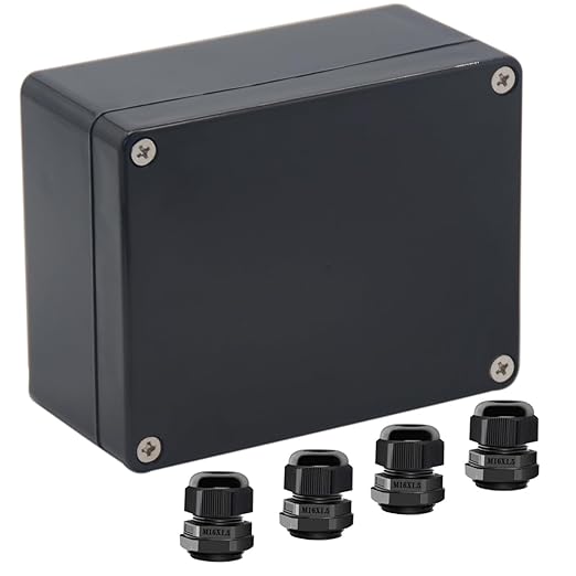 Junction Box IP65 Waterproof ABS Plastic Electrical Project Case Power Junction Boxes, Project Box with 4 PCS M16 Cable Glands 4.53x3.54x2.17 inch (115 x 90 x 55 mm)