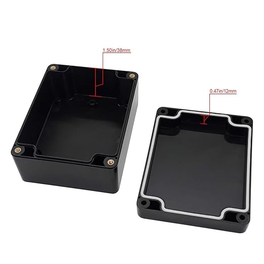 LeMotech Project Box ABS Plastic IP65 Waterproof Dustproof Electrical Junction Box Outdoor Enclosure for Electronics Black 4.5 x 3.5 x 2.1 inch(115 x 90 x 55 mm)(Pack of 1)