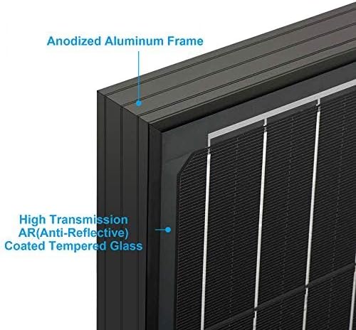 ACOPOWER 12V 200W Mono Solar Panel for 12V Battery Charging,Singel Panel Only,Off-Grid System(2 * 200W)
