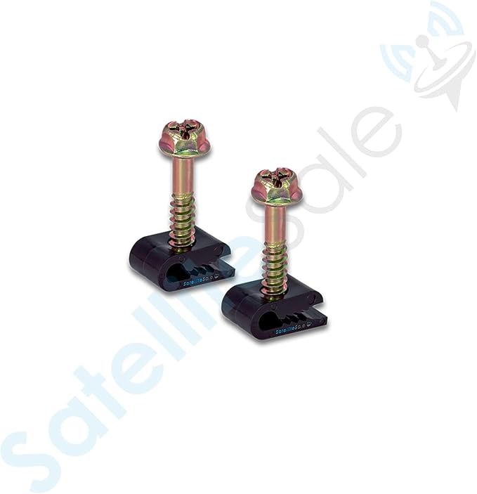 SatelliteSale Single Ground Screw Black Clips for Single Antenna Ground Wire Cable Management 100 Pcs