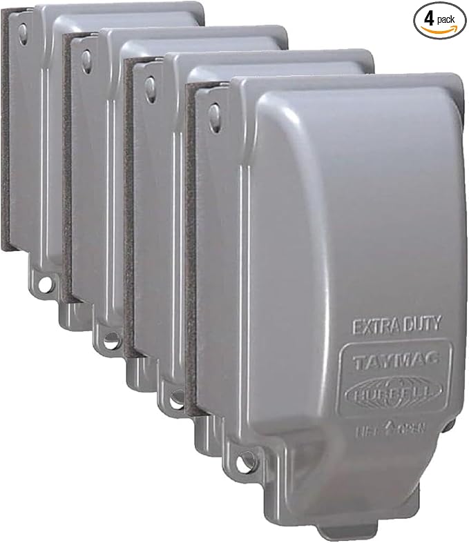 TayMac MX3200 RaynGuard Extra Duty Metal Weatherproof in-Use Cover,1-Gang,Gray,3.55 x 3.37 x 6.12 inches,(Pack of 4)