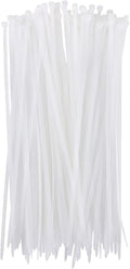 White Zip Ties Heavy Duty 8 Inch(100 Pack), 50lb Multi-purpose Cable Ties For Indoor and Outdoor Use
