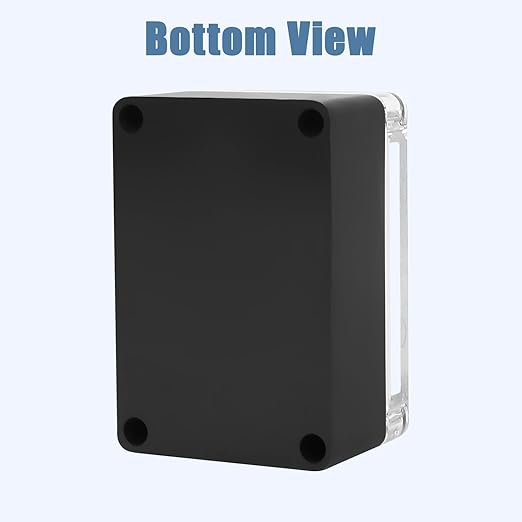 LeMotech Project Box ABS Plastic IP65 Waterproof Dustproof Electrical Junction Box with Clear Cover Outdoor Enclosure for Electronics, Black 3.9"x 2.6"x 1.9"(100x68x50mm)(Pack of 1)