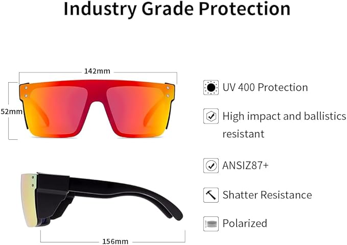 Polarized Sunglasses for Men Women Impact Resistance Z87.1safety UV400 Protection light weight for Workers