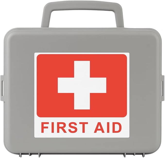 First Aid Kit ISO Safety Label Stickers – 4"x4" Vinyl Decals (Pack of 5), Weatherproof for Windows, Cars, Containers, Indoor/Outdoor Use