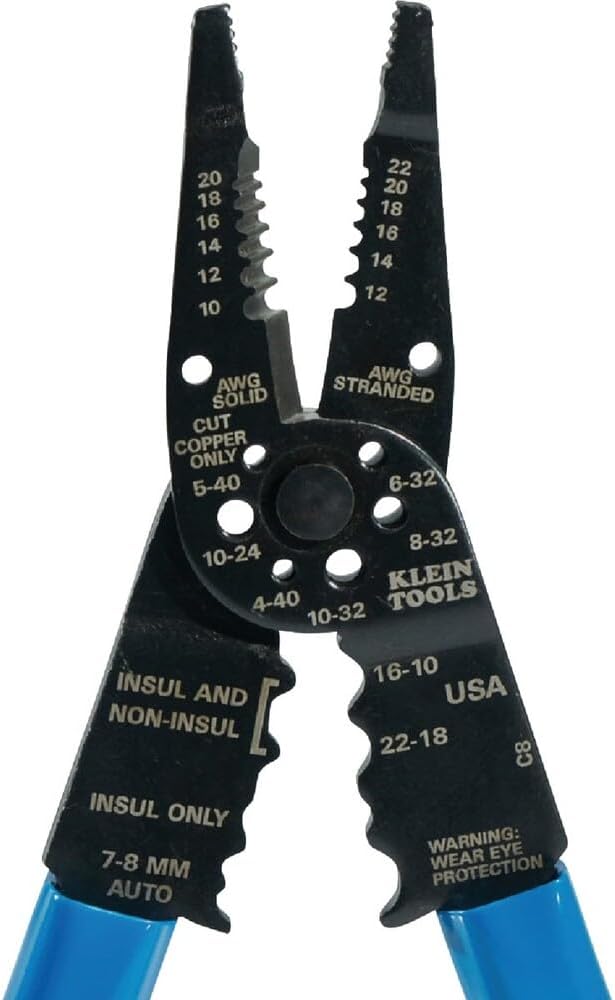 Klein Tools 1010 Multi Tool Long Nose Wire Cutter, Made in USA, Wire Crimper, Stripper and Bolt Cutter Multi-Purpose Electrician Tool, 8-Inch Long
