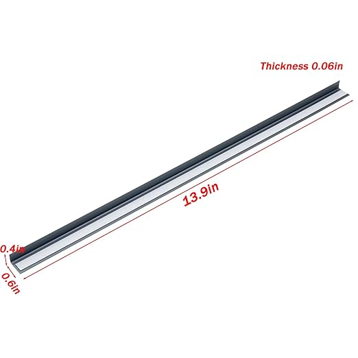 LC LICTOP Aluminum Angle Stock, Metal Corner Guards, Peel and Stick L Shaped Wall Door Frame, Cabinet Protectors Edge Trim Molding, 13.9in L x 0.4in-0.6in W x 0.07in T, 4Pcs Grey