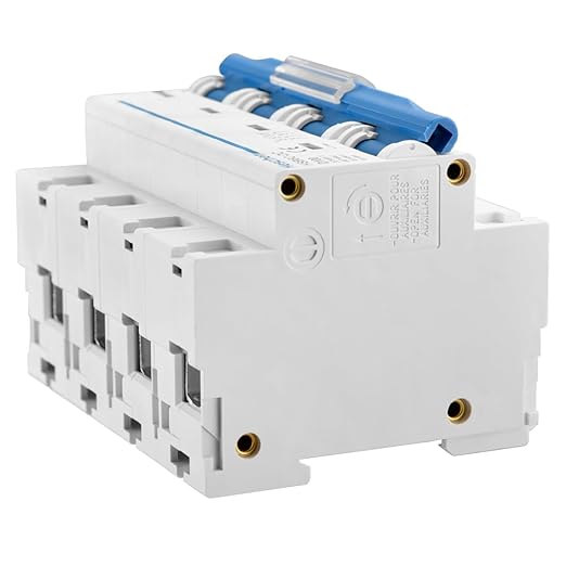 Heschen DC Miniature Circuit Breaker, HSB6C-DC, 4 Poles, DC1000V 100A, Photovoltaic Circuit Breaker, for Solar PV System Solar Panels Grid System, 35mm DIN Rail Mounting