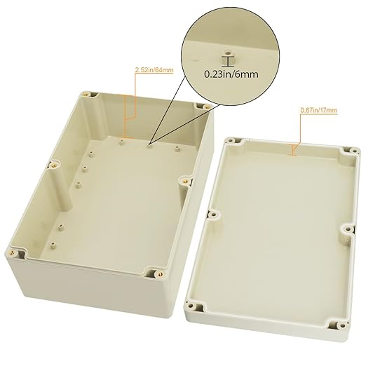 LeMotech Waterproof Dustproof IP65 ABS Plastic Junction Box Universal Electric Project Enclosure Pale Gray 9.0 x 5.9 x 3.4 inch (230 x 150 x 87 mm)
