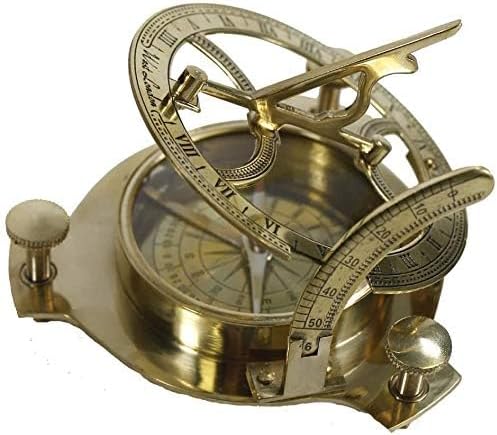 5" Brass Sundial Compass Solid Brass Sundial Compass Rustic Vintage Home Decor Gifts