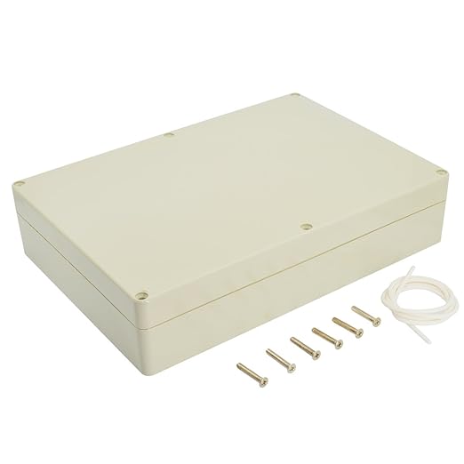LeMotech Waterproof Dustproof IP65 ABS Plastic Junction Box Universal Electric Project Enclosure Pale Gray 10.4 x 7.2 x 2.4 inch (263 x 182 x 60 mm)