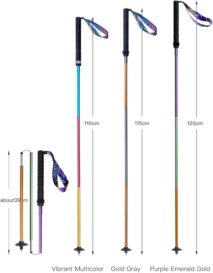 AONIJIE Trekking Poles -2 Ultralight Collapsible Carbon Fiber Hiking Poles with Anti-Shock and Quick Lock System, Folding Walking Sticks for Hiking, Camping