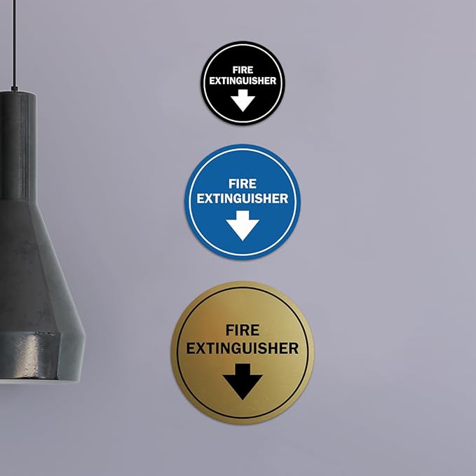 Signs ByLITA Circle Fire Extinguisher Sign (Navy Blue/White) - Large