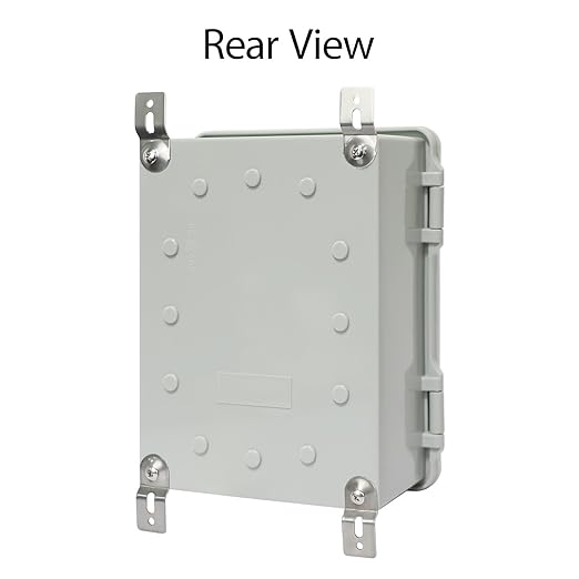 Junction Box IP65 Waterproof Electrical Box Outdoor ABS Plastic Project Box Hinged Shell Universal Enclosure Box with Mounting Plate, Wall Brackets, Cable Glands 8.7"x 6.7" x 4.3"