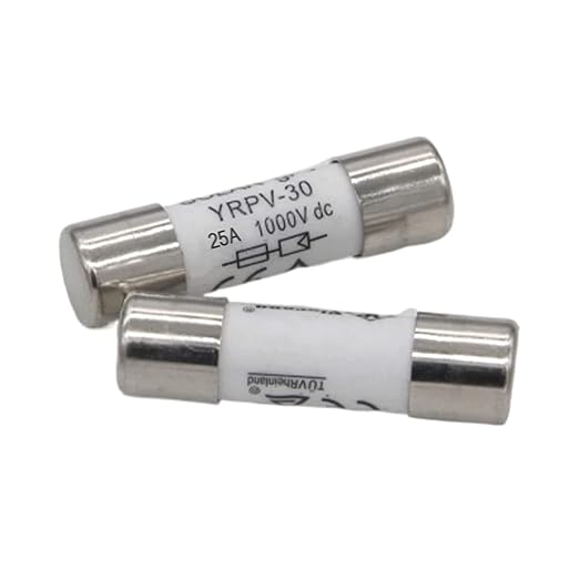 ZOOKOTO 2 Pcs 10x38mm 1000V DC Solar PV Photovoltaic Fuse 25A in line Fuse 25A UL:1000V DC In20A/40.3kA
