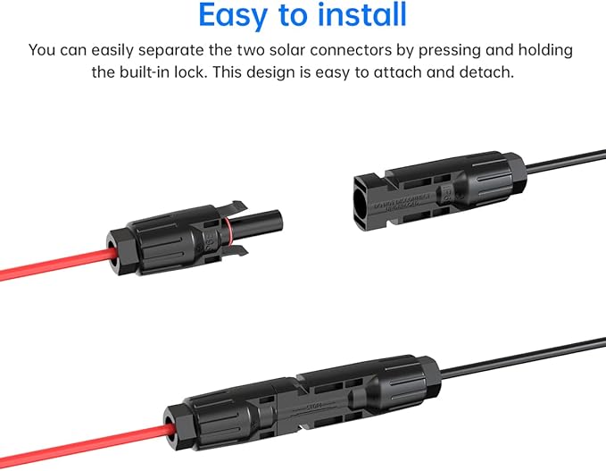 10AWG 35FT Solar Connector to SAE Adapter 2 3.3 10 20 35 50 FT SAE Solar Panel Extension Cable with SAE Polarity Reverse Adapter for Solar Panels Car Battery Charger Kit