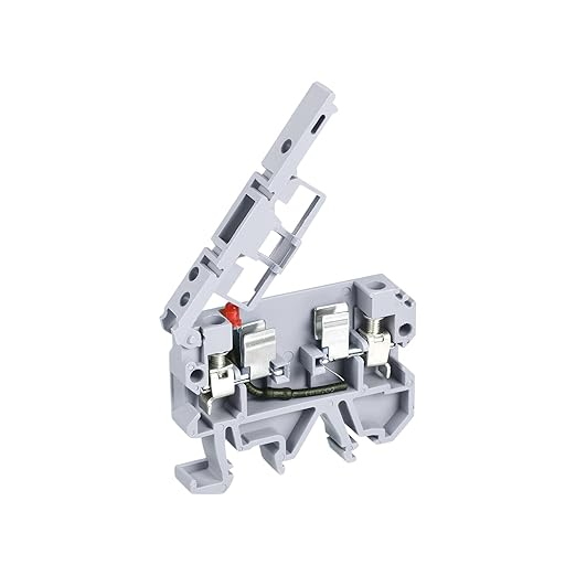 MECCANIXITY DIN Rail Mount Fuse Holder Terminal Blocks Grey ASK1/EN LD 220V Pack of 5