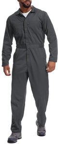 Coveralls for Men Long Sleeve Cotton Blend Work Jumpsuit with Multi Pockets Utility Work Wear