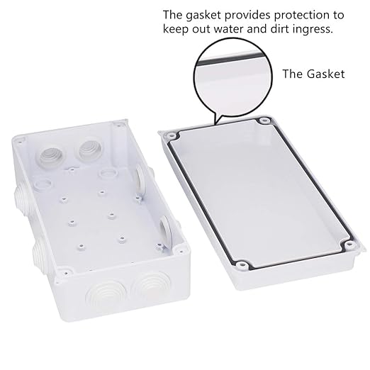Zulkit Junction Box ABS Plastic Dustproof Waterproof IP65 Universal Electrical Boxes Project Enclosure White 7.9 x 3.9 x 2.8 inch (200 x 100 x 70mm)
