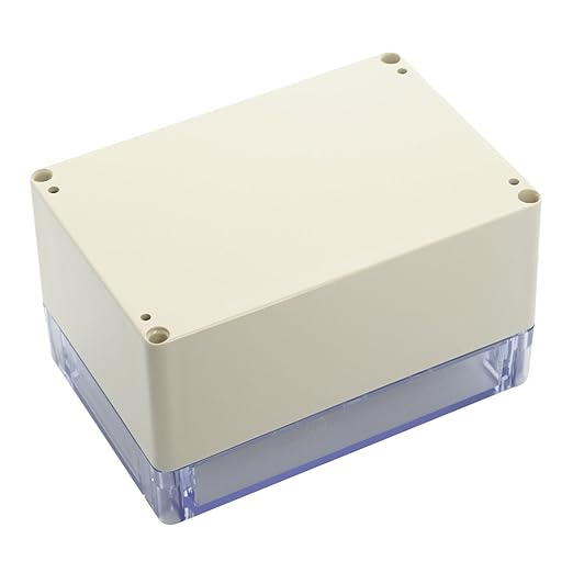 LeMotech ABS Plastic Junction Box Dustproof Waterproof IP65 Electrical Enclosure Box Universal Project Enclosure Grey with PC Transparent Clear Cover 6.3 x 4.3 x 3.5 inch(160 x110 x 90 mm)