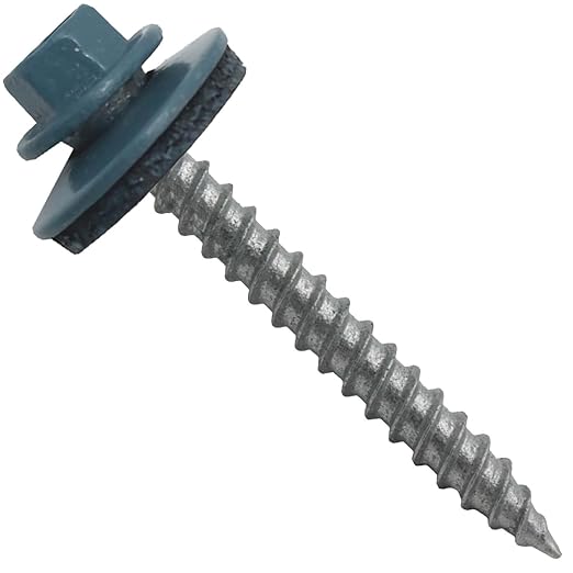 Metal Roofing Screws: (250) 12 x 2 Slate Blue Hex Sheet Metal Roof Screw. Sharp Point Metal to Wood siding Screws. 5/8" EPDM Washer