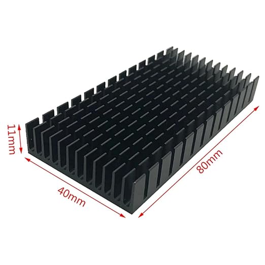 2PCS Aluminum Heat Sink with Thermal Conductive Adhesive Tape, 80×40×11mm Heatsink Cooler for Cooling VRM GPU Stepper Driver 3D Printer Stepper Motor