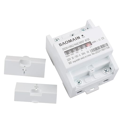 Baomain DDS238-4 DIN Rail Single Phase Kilowatt Hour kwh Meter 220V 30A (100A) Wheel Counter Electricity Meter for AC Systems