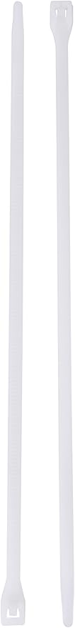 Gardner Bender 46-315 DoubleLock Cable Tie, 14 inch, 75 lb, Electrical Wire and Cord Management, Nylon Zip Tie, 100 Pk, Natural White