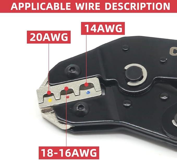 Crimping Tool for Insulated Electrical Wire Connectors-AWG 20-14 Ratchet Crimper Tools-Racheting Wire Crimping Tools-Available for Insulated Connectors and Wire Terminal SN-02C